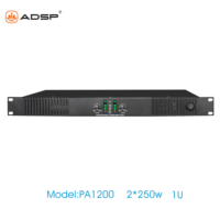 Amplificateur de puissance audio numérique ADSP PA1200 2*250W 2 canaux 1u métal 0Hz~20kHz Réponse en fréquence 3dB Rapport signal/bruit 80dB Portable XLR