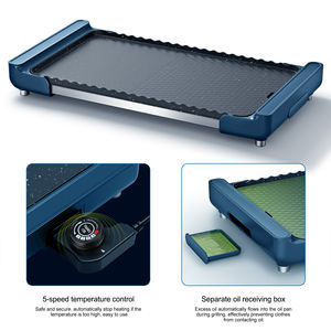 Plancha Eléctrica de 1600W, Antiadherente, con Control Digital de Temperatura de 5 Velocidades, Bandeja Recolectora de Grasa, Protección Contra Sobrecalentamiento, para Uso en Exteriores y en el Hogar - Product Image 4