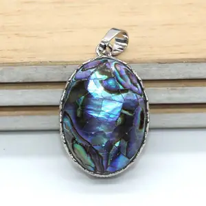 DIY Shell gemstone pendant 925 sterling silver jewelry solid wholesale jewelry artisan Healing Crystal pendants crystal jewelry