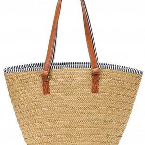 Modetrend Bambus-Handtaschen Mini-Kinderhandtasche aus Rattan Jute Große Strandtaschen Shopper-Einkaufstasche Stroh - Product Image 3