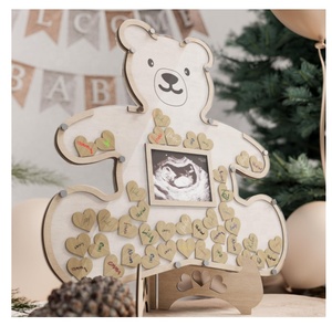Orsacchiotto nel bosco Decorazioni Baby Shower possiamo aspettare le alternative Baby Shower Baby Shower libro degli ospiti - Product Image 2