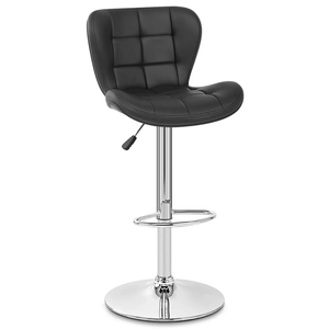 Chaises de bar de <span class=keywords><strong>cuisine</strong></span> modernes économiques en cuir Pu noir Tabouret de bar pivotant - Product Image 1