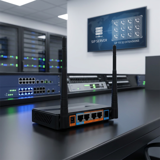 Business-Class Network IP-PBX IP Phone System with IVR and Call Management Features for Office Telephony Setup