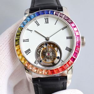 Reloj de Negocios Elegante de Primera Calidad, Homenaje al Diseño de Lujo Icónico, Cristal de Zafiro, Bisel con Piedras Preciosas de Colores, Reloj Mecánico con Tourbillon - Product Image 1