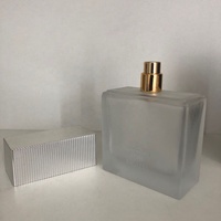 Bouteilles de parfum en verre imprimées à l'écran, écologiques et recyclables, avec rayures plates sur le côté et au dos, 100 ml, vente en gros