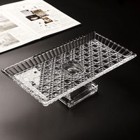 Plateau rectangulaire en cristal pur fait à la main de style européen, motif solide, plateau à découper, cristal transparent, plateau à fruits, dessert, plateau de salon
