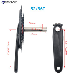 PROWHEEL RPM Vélo De Route Manivelle 110BCD 50/34T 52/36T 170/172.5MM 2x11S Pédalier BB BSA pour <span class=keywords><strong>Shimano</strong></span> <span class=keywords><strong>R7000</strong></span>/R8000 Vélo De Route Pédalier - Product Image 4