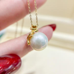 จี้เงินแท้ S925 พร้อมลูกปัดขนาด 10-13 มม. สำหรับทำสร้อยคอแฟชั่น DIY รุ่น 31108-อะไหล่เปล่าสำหรับสร้างลุคเฉพาะตัวของคุณ - Product Image 2