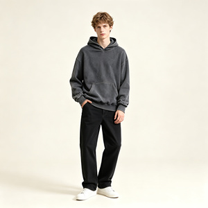 Sudadera con capucha de felpa para hombre, estilo vintage, con lavado ácido, oversize, tipo jersey, de peso pesado, estilo urbano, personalizada - Product Image 4
