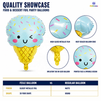 Ballons en aluminium en gros pour desserts et hamburgers glacés, en stock, OEM/ODM pour fournitures de fête d'anniversaire