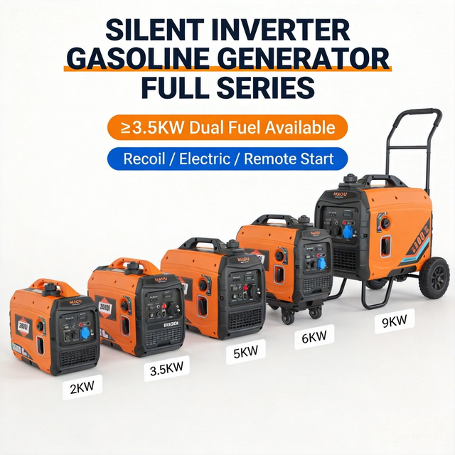 Silent Dual Fuel Inverter Generator 2kW-10kW Portable Gasoline LPG 4-Stroke Remote Start Emergency Home Generator