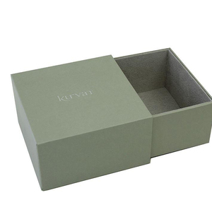 Luxury Custom Size Drawer Gift Box with Ribbon Recycled Materials Matt Lamination & Embossing for Earring <b>Packaging</b> - Product Image 4