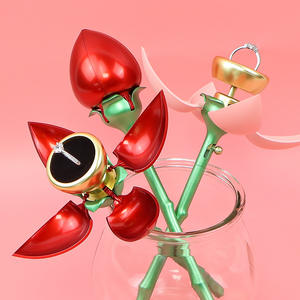 Boîte d'emballage de bijoux créative pour hommes et femmes, haut de gamme, luxe léger, bouquet de roses, bague, collier, Saint-Valentin chinoise - Product Image 4