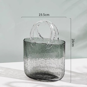 Acessórios para Aquário de Tanque de Peixes com Preço de Fábrica por Atacado, Vaso de Vidro em Forma de Bolsa com Base de Madeira para Exibição em Mesa, Embalagem em Caixa - Product Image 3