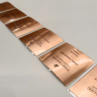 Plaques de nom en métal doré en relief 3D personnalisées - Étiquettes de bouteille de gin vintage de luxe