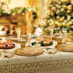 Assiettes en papier diamètre 23 cm, dorées, 10 pièces/paquet - Product Image 2