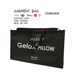 OEM/ODM sac à vêtements noir durable personnalisé avec votre logo sac fourre-tout réutilisable sac à main non tissé sac à vêtements pliable - Product Image 1
