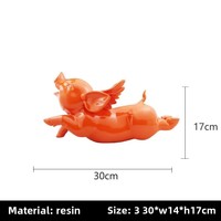 Ornement Artisanal Moderne Minimaliste en Résine, Modèle Cochon de Dessin Animé, 30 cm, Décoration de Bureau, Chambre d'Enfant, Décoration Intérieure, Cadeau