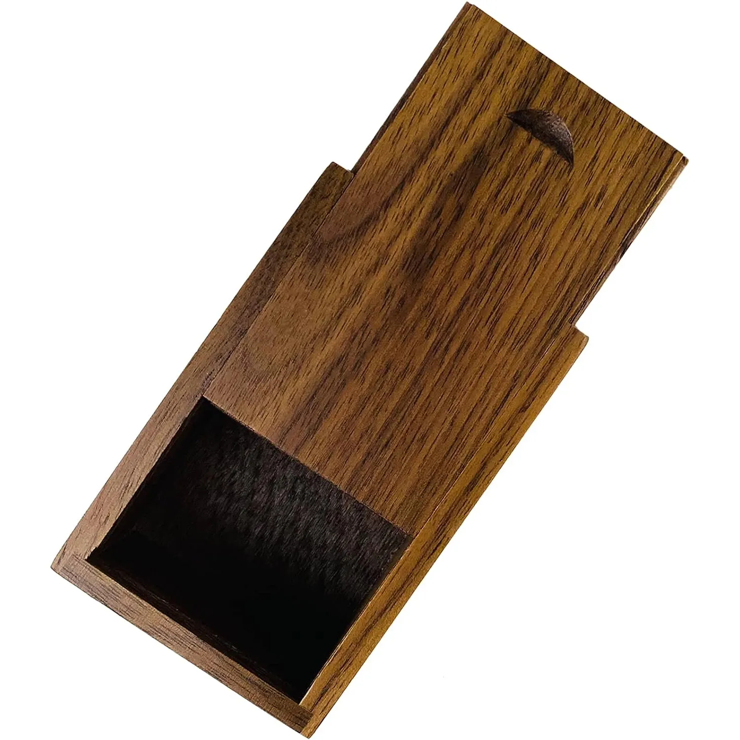 슬라이딩 뚜껑이있는 작은 나무 상자 커플을위한 결혼 선물을위한 뚜껑이있는 호두 나무 상자 독특한