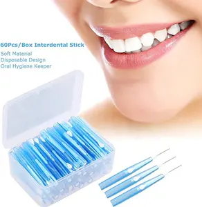 Interdental Slim Brush Anself 60Pcs ricarica spazzolino interdentale denti Stick stuzzicadenti Flosser per pulizia profonda orale