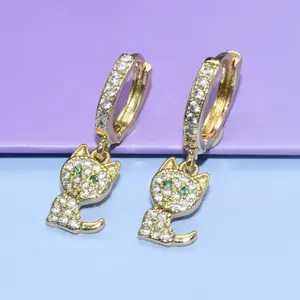 Luxury Gold Plated Turquoise Color CZ Insert Tree Of Life Tassels Hoop Earrings For Women Girl