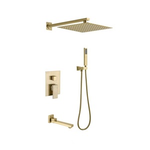 Grifo mezclador de ducha oculto de pared negro con sistema de lluvia para <span class=keywords><strong>baño</strong></span>, grifos de ducha y <span class=keywords><strong>baño</strong></span> - Product Image 2