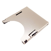 Connecteur femelle Zhiya Electronics SD Push-In pour fente de carte ; Conception auto-éjectable double-en-un ; Prise en charge de deux cartes ; Résistant aux hautes températures