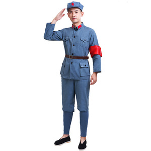 Costumes de spectacle de l'Armée rouge pour enfants et adultes, uniformes militaires en coton et lin, vêtements de scène de la 8ème Armée de Route, nouvelle tenue de scène de la 4ème Armée - Product Image 5