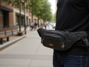 Borsa da uomo in microfibra di pelle sintetica con chiusura a cerniera rettangolare per viaggi all'aperto - Product Image 2