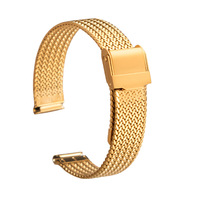Bracelet de montre Lionorm en maille milanais chevrons 10mm 12mm 14mm avec fermoir double sécurité en acier inoxydable pour smartwatch