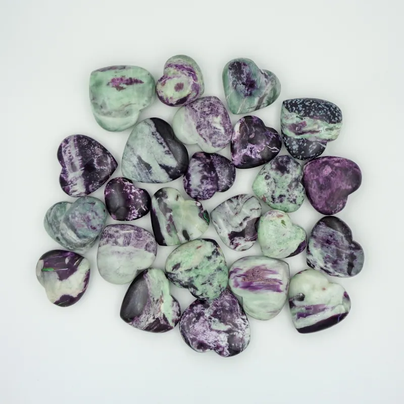 Natural Kammererite Heart Shaped Tumble Gemstone Stones Wholesale Bulk Lot Customized Shape Healing Crystals Quartz Chakra Reiki