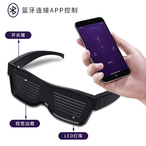 Gafas LED con Bluetooth, montura negra, lentes de PC, UV400, reproductor de música para fiestas y actuaciones en escenario - Product Image 4