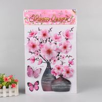 Autocollants Muraux Décoratifs 7D 8D Vase Fleur, Stickers Muraux 3D pour Décoration Familiale, Porte, Bureau, Fournitures de Fête