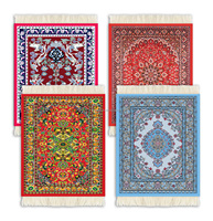 4 pièces Vintage Mini tapis tapis de souris et sous-verres orientaux drôle tapis de souris Floral persan tapis Style tapis de bureau sous-verres