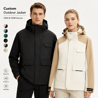 Veste d'hiver 3-en-1 détachable pour homme et femme, nouveau design, avec logo personnalisé, doublure polaire, fermeture éclair, coupe-vent, pour la montagne et les activités de plein air