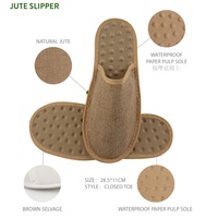 Pantoufle de Massage en Jute naturelle marron écologique, prix d'usine, avec semelle en Fiber de coco et papier imperméable personnalisé