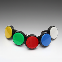 Bouton poussoir de commande de jeu d'arcade de 60 mm avec LED IP67 16A 12V 2 broches 5 couleurs