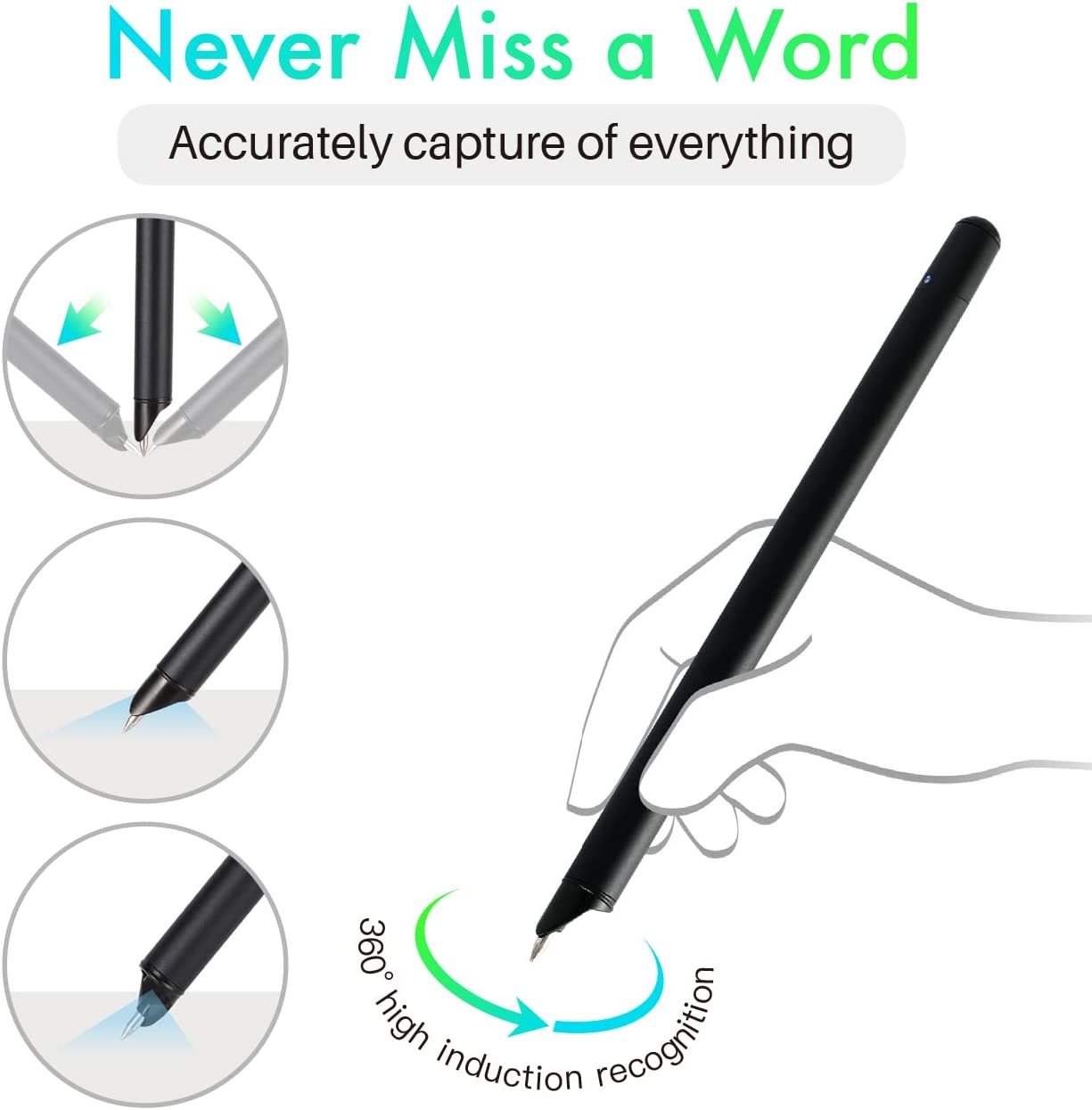 Stylo Intelligent Garsent Avec Cahier - Synchronisation Bluetooth En Temps Réel - Convertit L'écriture En Texte - Pour Smartphone Et Tablette