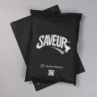 Échantillon gratuit, impression personnalisée, emballage en tissu refermable, sac en plastique noir mat givré avec fermeture éclair coulissante, avec votre propre logo