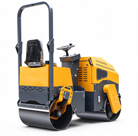 Compacteur routier vibrant à double tambour articulé, machine de compactage autoportée, direction hydraulique