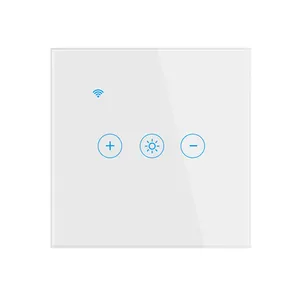 FIKO 86 Type White Tempered glass panel Smart touch dimmer switch WiFi Tuya Zigbee Homekit Speech remote controller (F71-86)