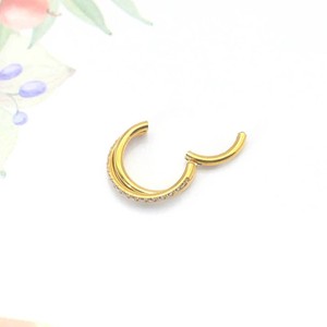 Anneaux de nez en acier inoxydable avec zircon, design géométrique rond, fermeture ouvrante, pour piercing, bijoux, cadeau - Product Image 4