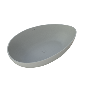 Bañera Portátil para Hotel, Bañera Moderna Ondulada de Superficie Sólida de 1.6M para Adultos, Bañera Independiente para Interiores en Gris Claro Granulado - Product Image 4