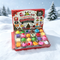 Calendrier de l'Avent de Noël : Ensemble de jouets à extruder, 24 jouets de décompression aléatoires, Cadeaux promotionnels surprise.