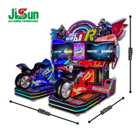 Machine de jeu d'arcade de course de motos à double moteur Speed Rush à monnayeur pour divertissement intérieur, avec éclairage LED coloré, garantie 1 an, version anglaise
