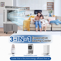 4500 m3/h refroidisseur d'eau à air par évaporation mobile refroidisseur d'air du désert à courant alternatif électrique refroidisseur d'air par évaporation 4 en 1 au sol