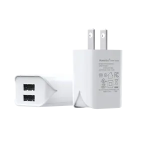 12W 5V2.4A Branco EUA Padrão Dual USB Port Mobile Charger Adequado para Apple Telefone Carregador Periférico