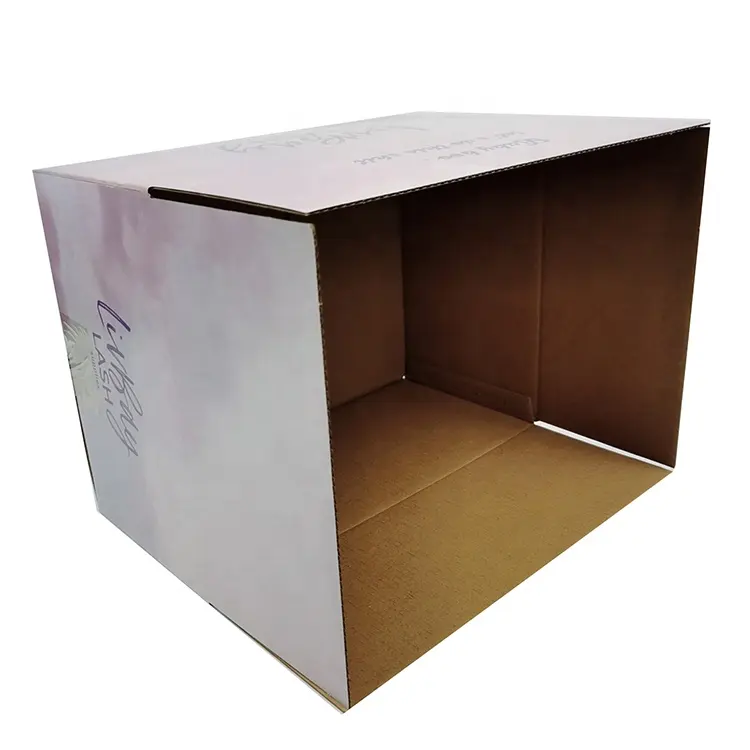 Geri dönüşümlü oluklu karton kutular için ambalaj nakliye karton kutular için kendi logo ile meyve/giyim/kirpik