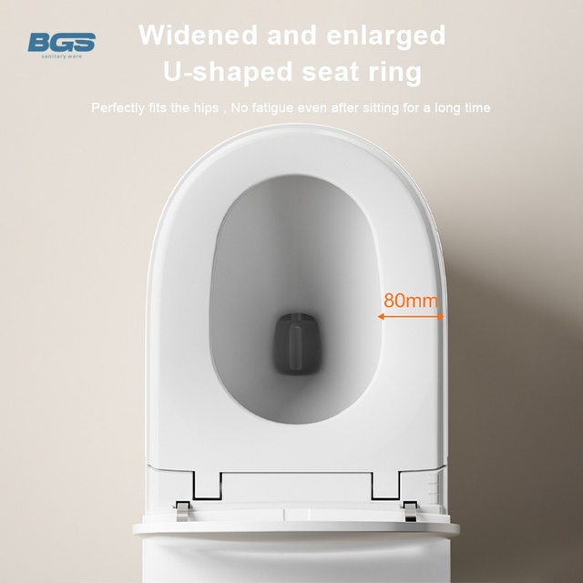 Tactile Interface Smart Toilet with Braille Buttons and Audio Guidance S-Trap Drainage for Visually Impaired Users