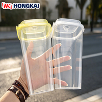 Op maat bedrukte 24 oz 32 oz wegwerp vierkante pp hard plastic bekers met deksel en vork voor matcha, limonade, fruitsap en dranken